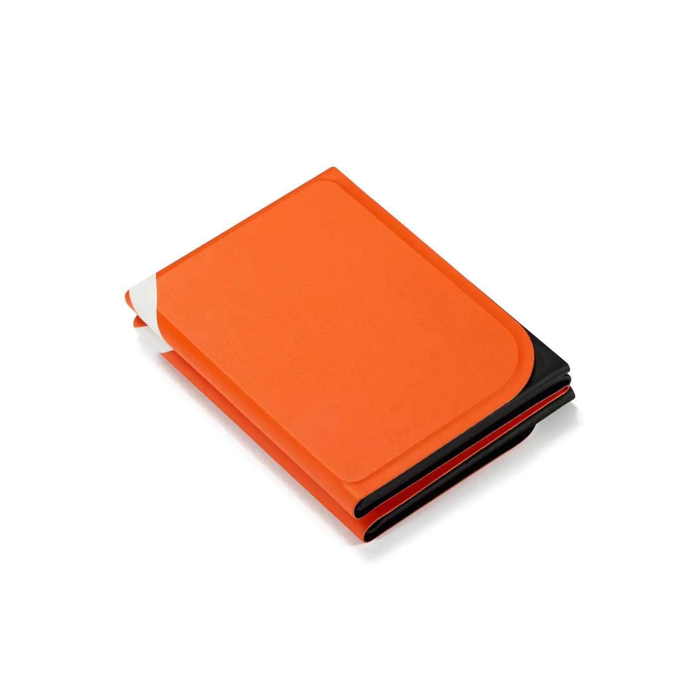 Orange and black wallet on a white background
