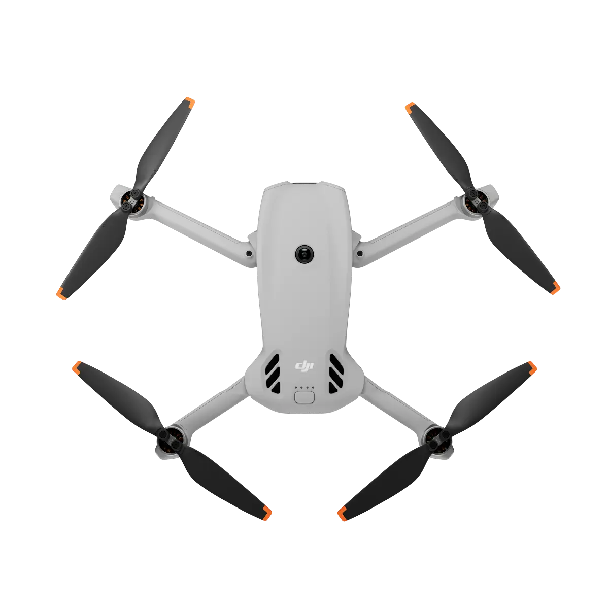 White drone with four propellers on a white background