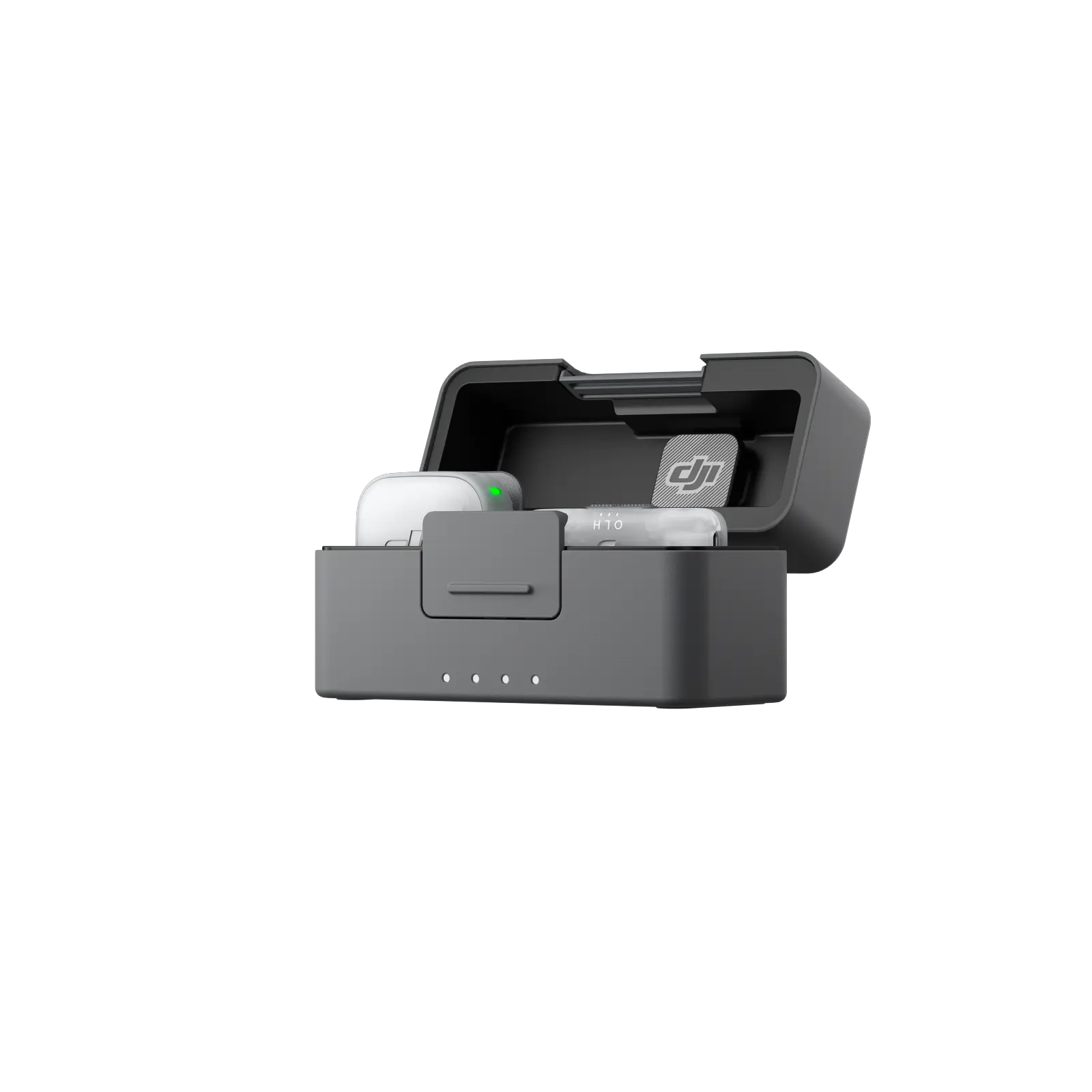 DJI drone charging station on a white background