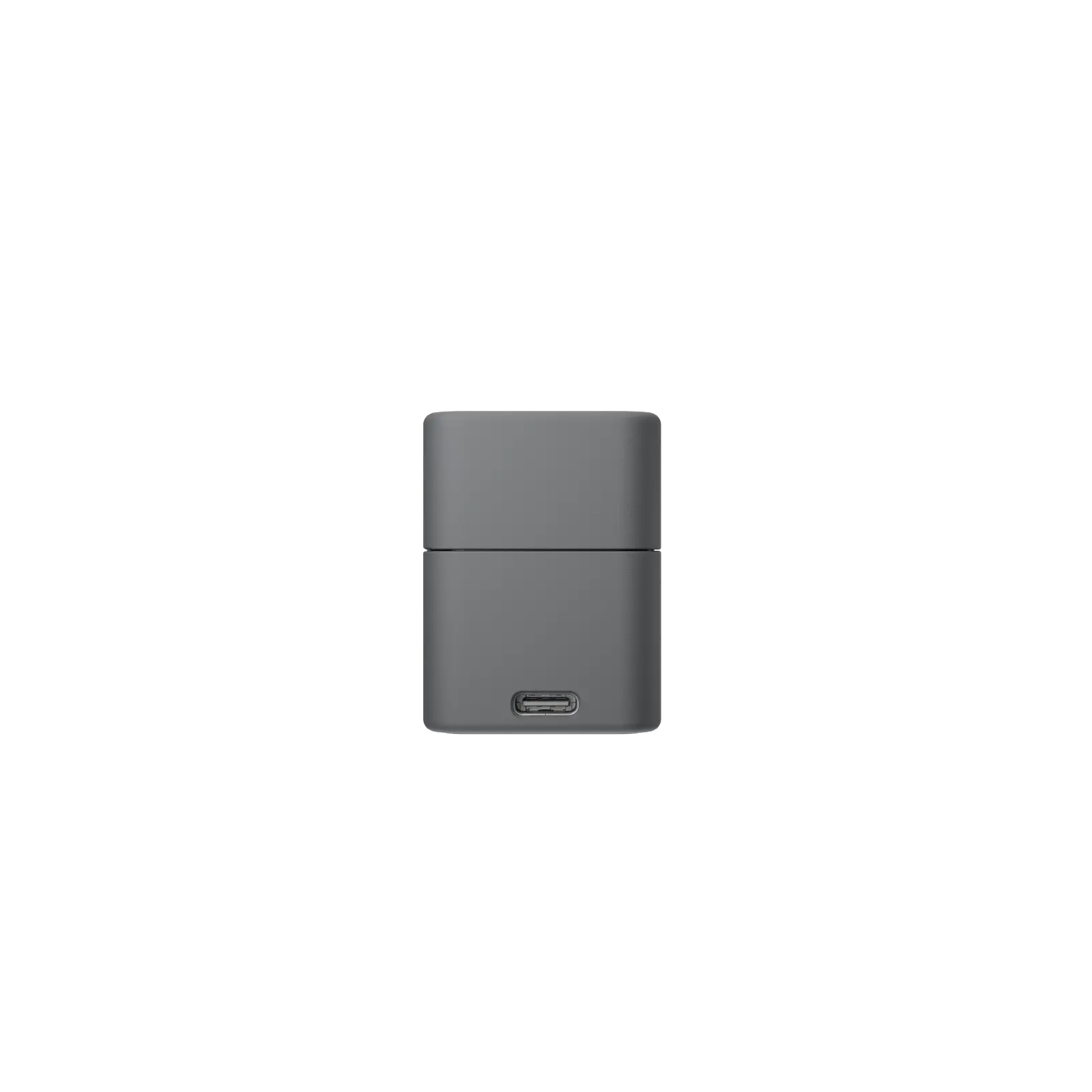 Gray rectangular object with a rounded corner on a white background