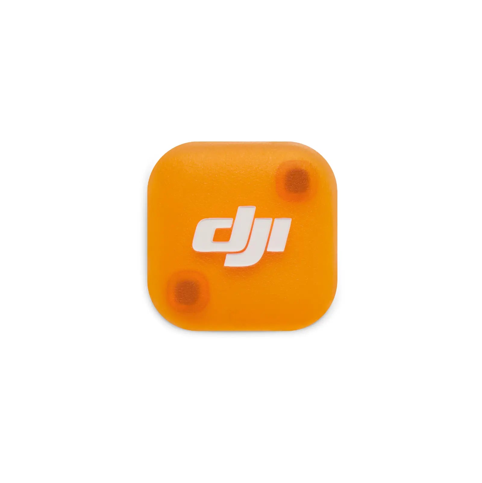 Orange square object with DJI logo on a white background