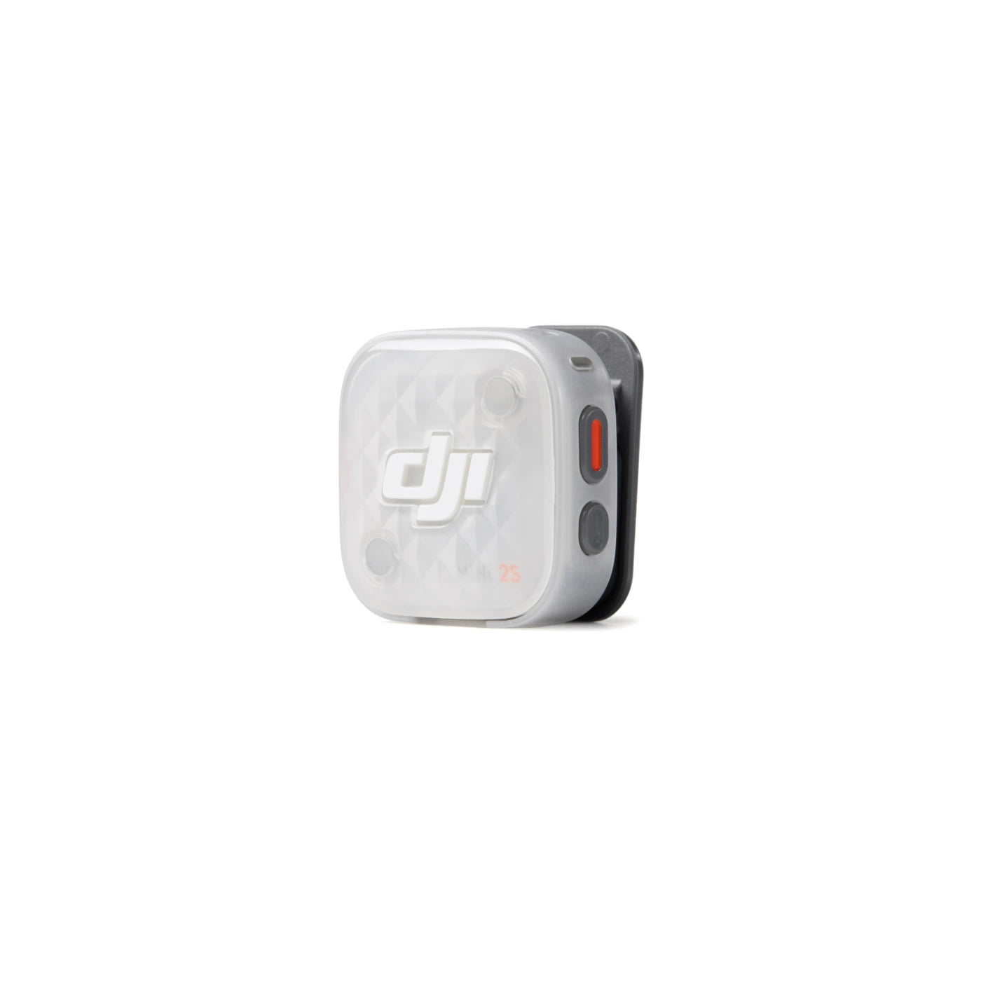 A DJI Mini 2S microphone, shown on a clean white background.