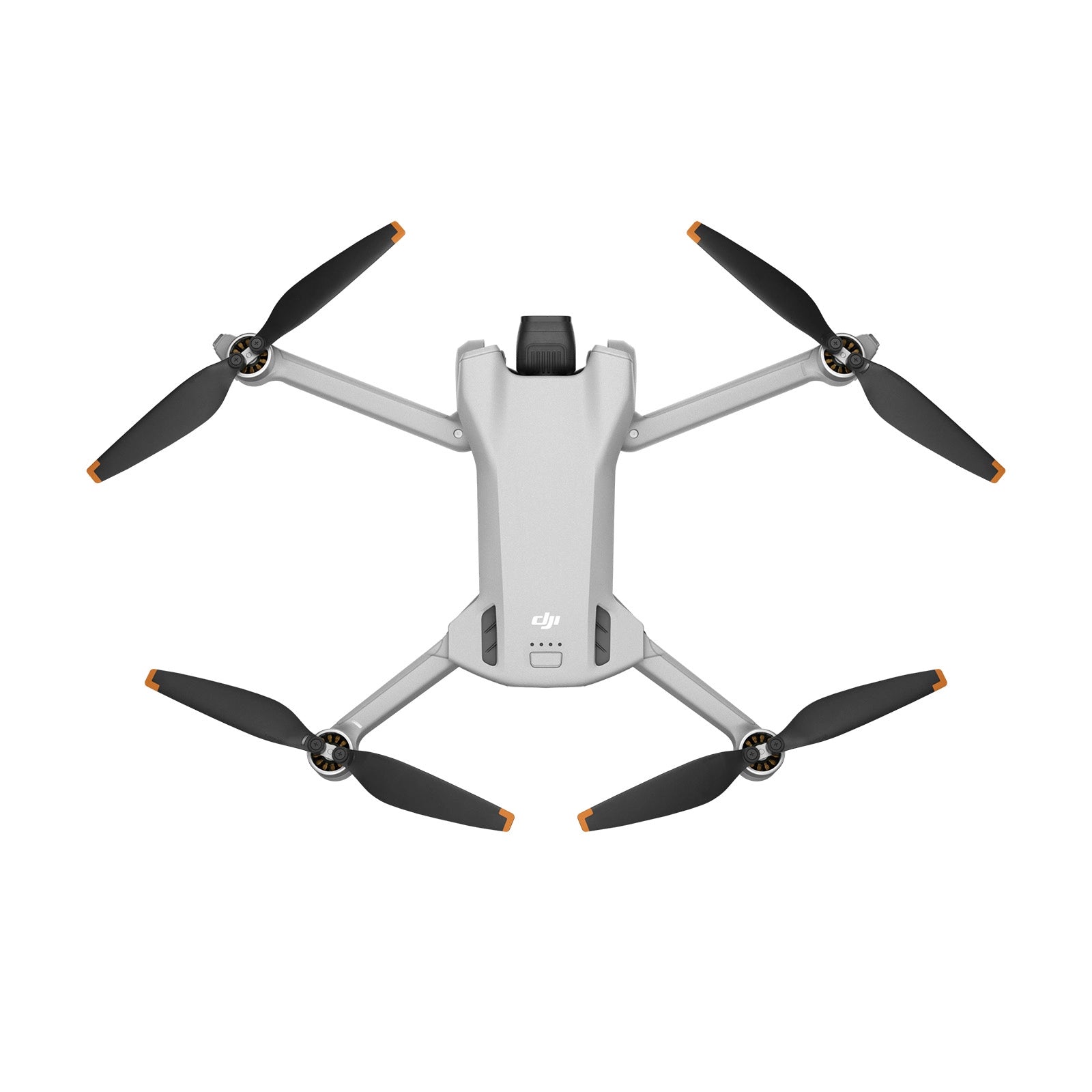 DJI Mini 3 with propellers extended top angle