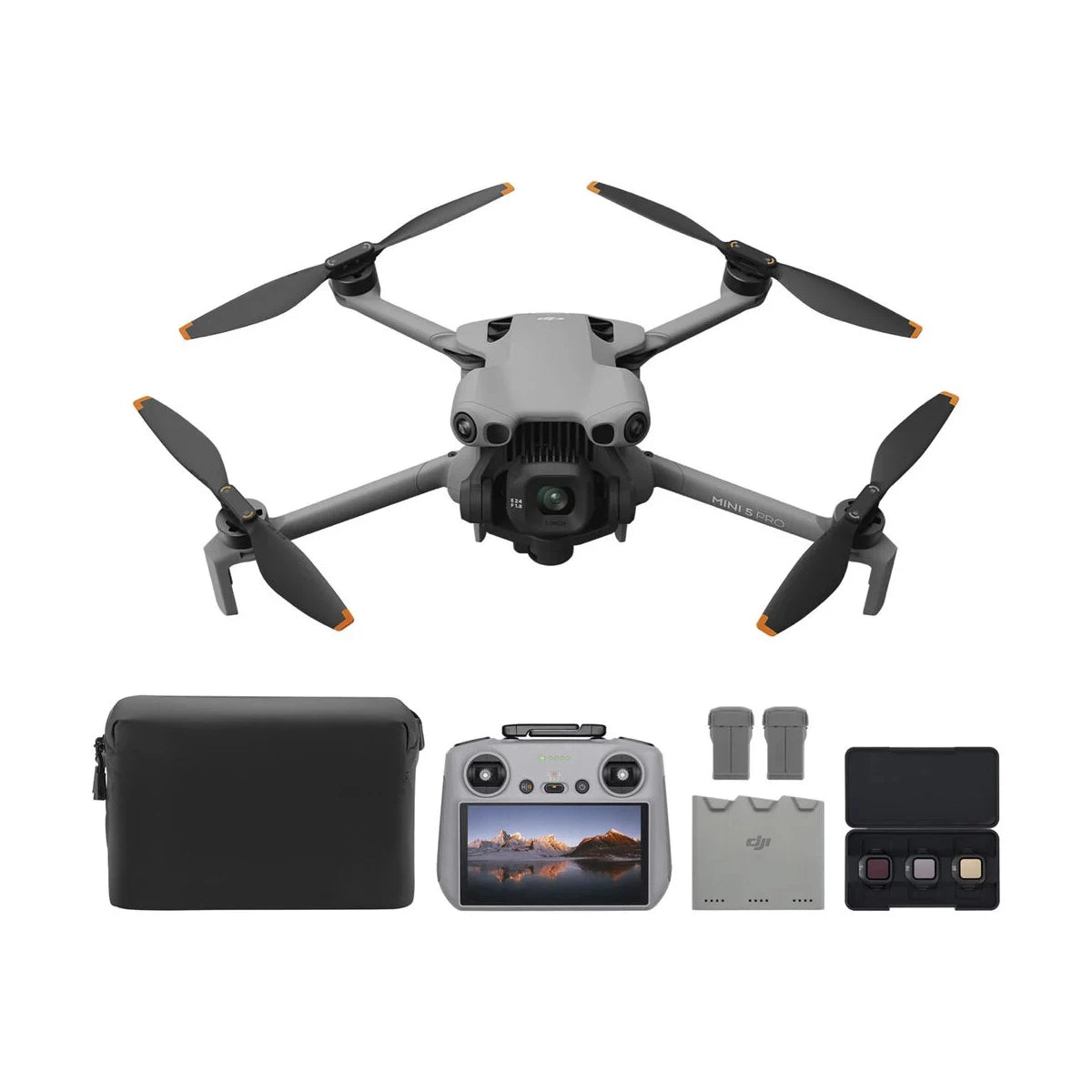 DJI Mavic Pro drone with accessories on a white background