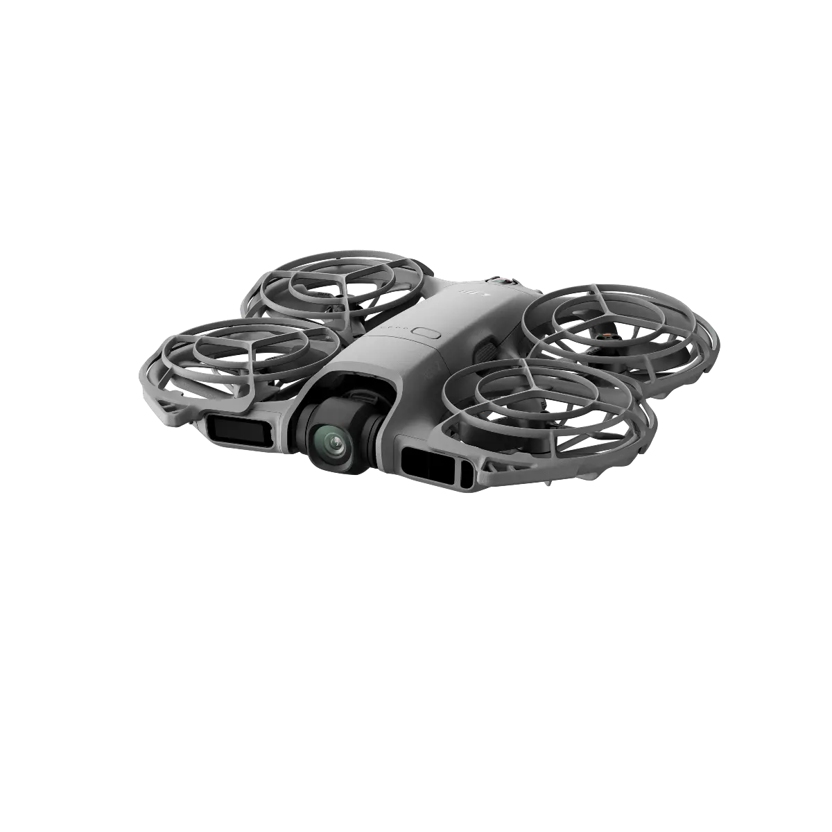 Small drone with four rotors on a white background