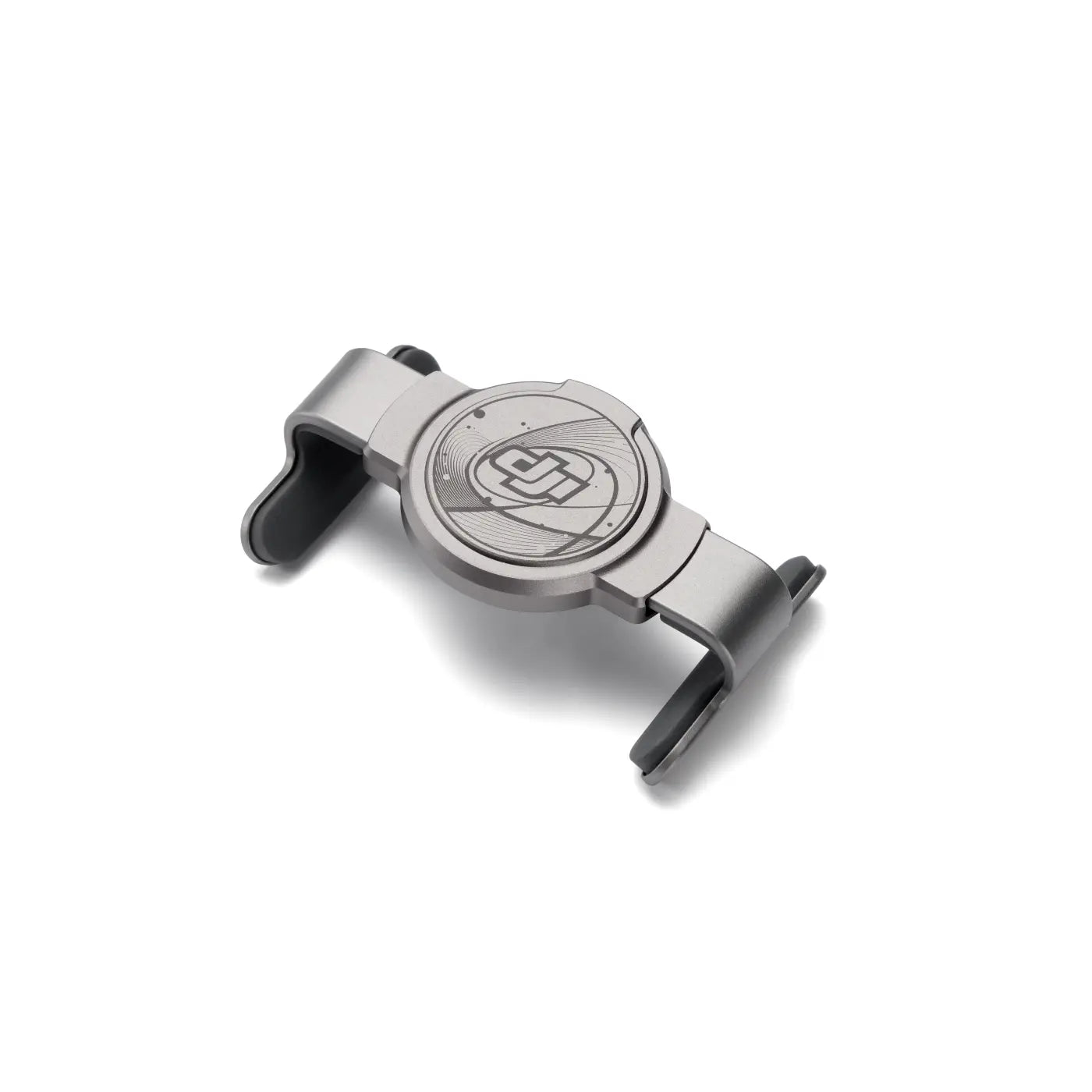 Metallic car mount phone holder on a white background