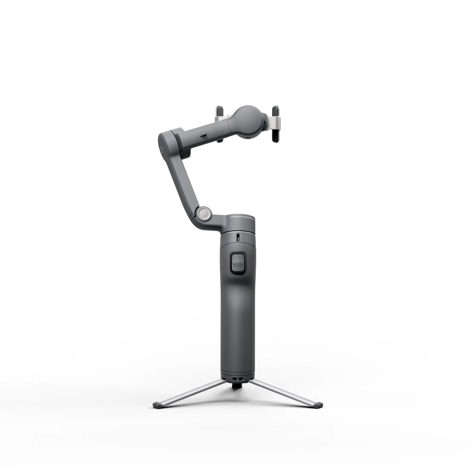 Gray camera gimbal on a white background