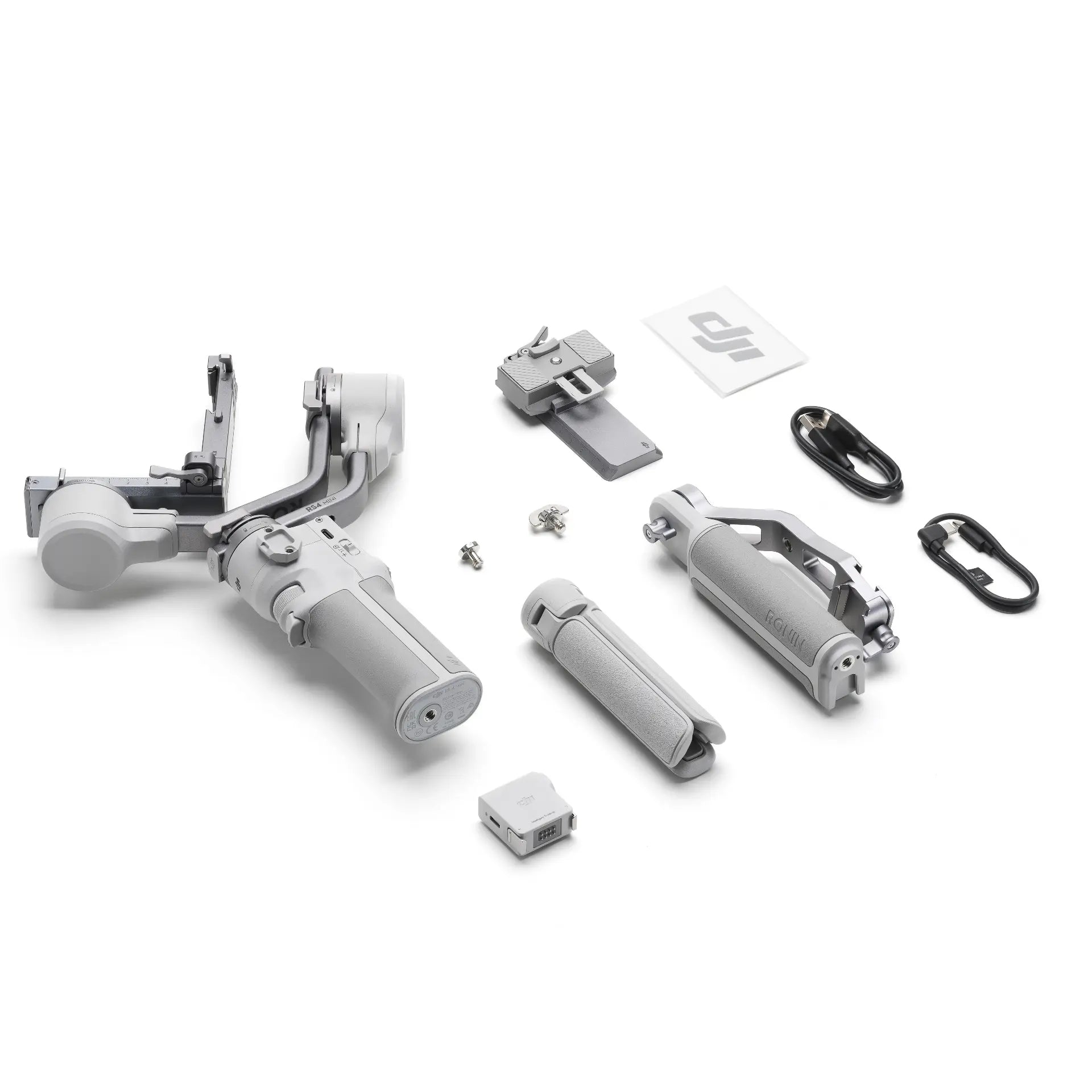 DJI RS 4 Mini Combo - Compact and Lightweight Gimbal contents side angle