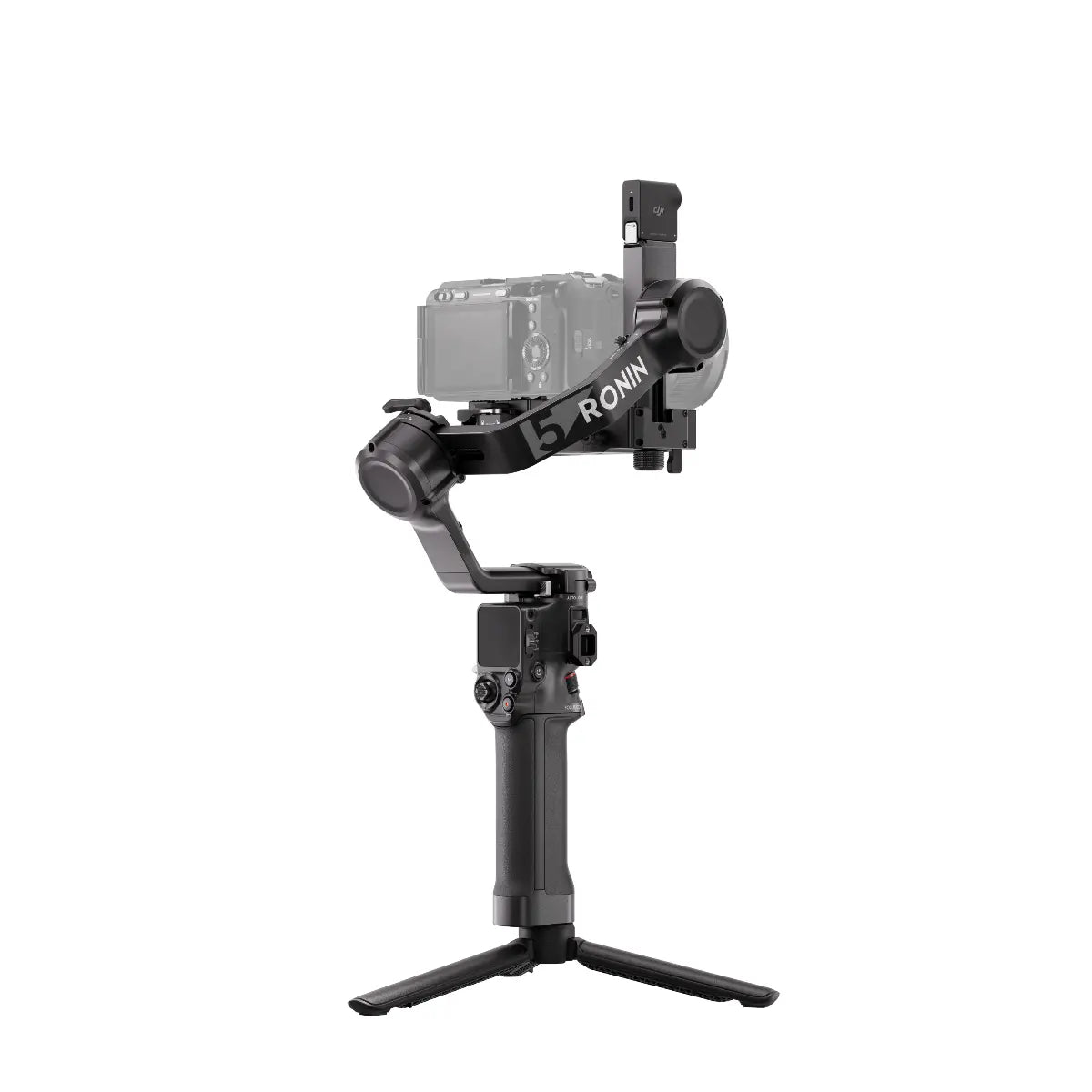 Camera stabilizer with 'Ronin' branding on a white background