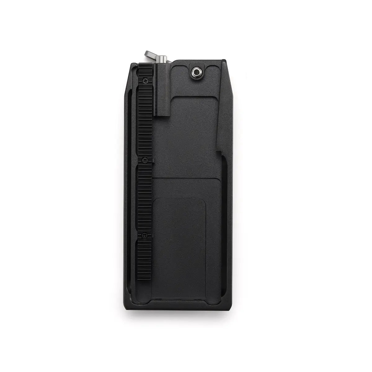 Black electronic device on a white background