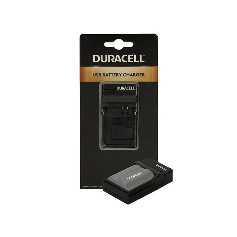 Duracell USB Charger Nikon ENEL3 top angle of charger in packaging