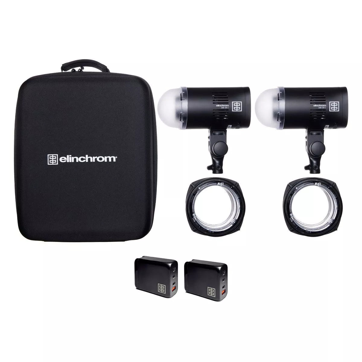 Elinchrom LED 100 C – Dual Head Kit with 2x 100W Fast Chargers