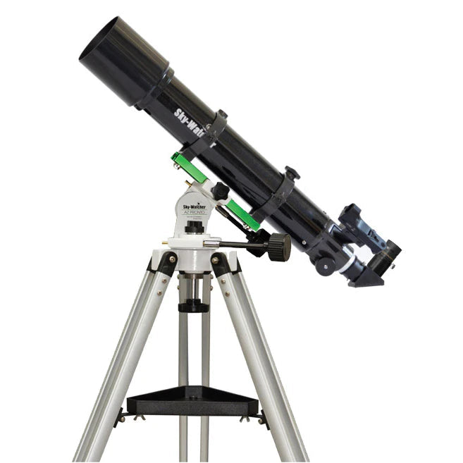Telescope with smartphone adaptor included on a white background