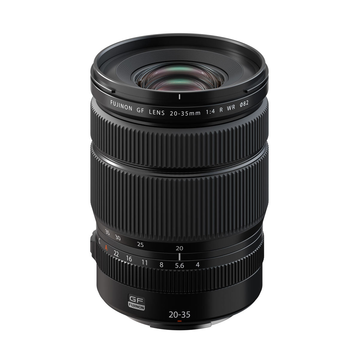 Fujifilm GF 20-35mm f4 R WR Lens product photo top angle vertical