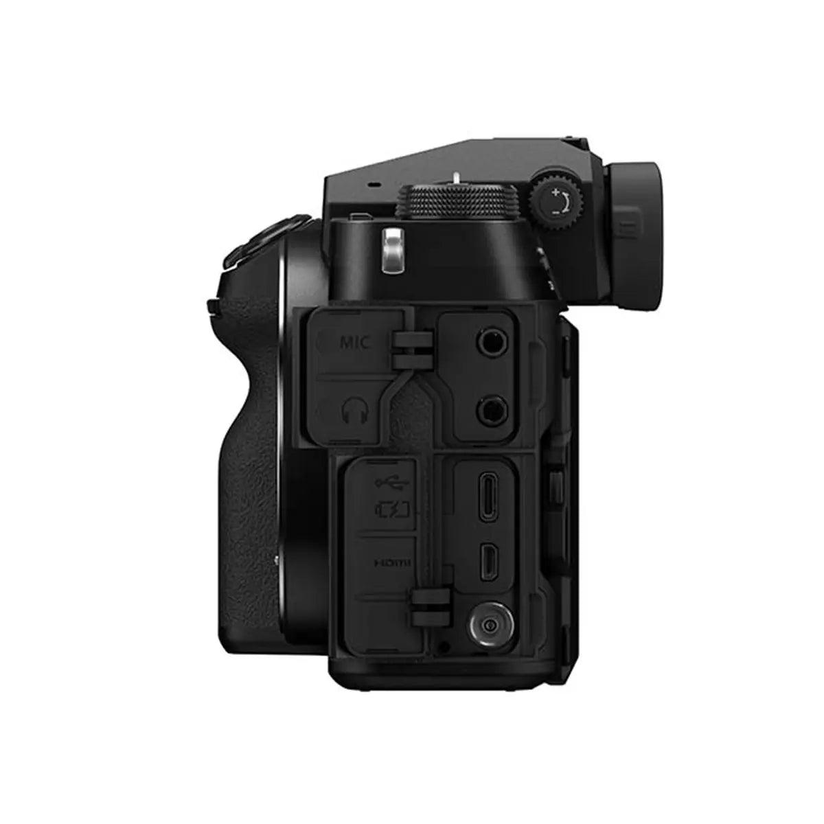 Fujifilm GFX 50S II Medium Format Camera Body side with media ports open