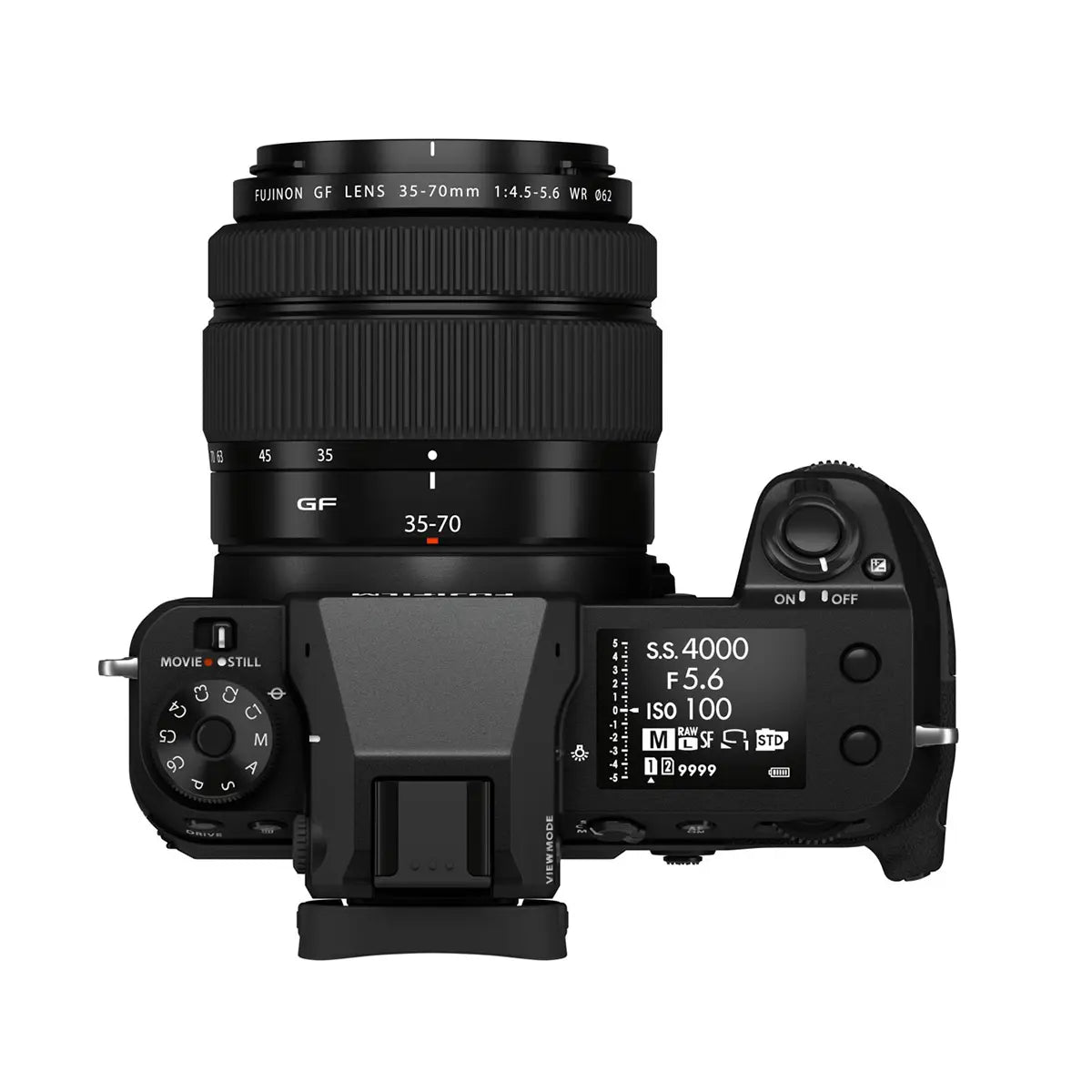 Fujifilm GFX 50S II Medium Format Camera with 35-70mm Lens top angle