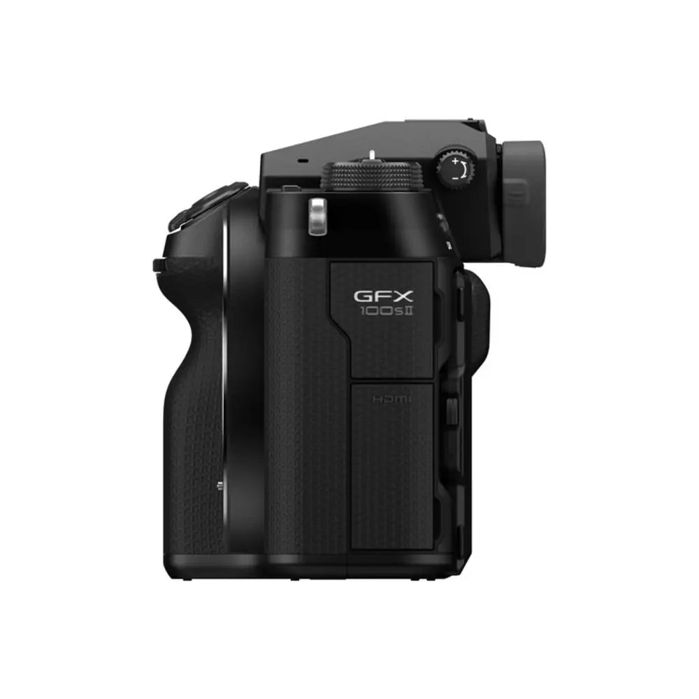 Black GFX 100S camera on a white background