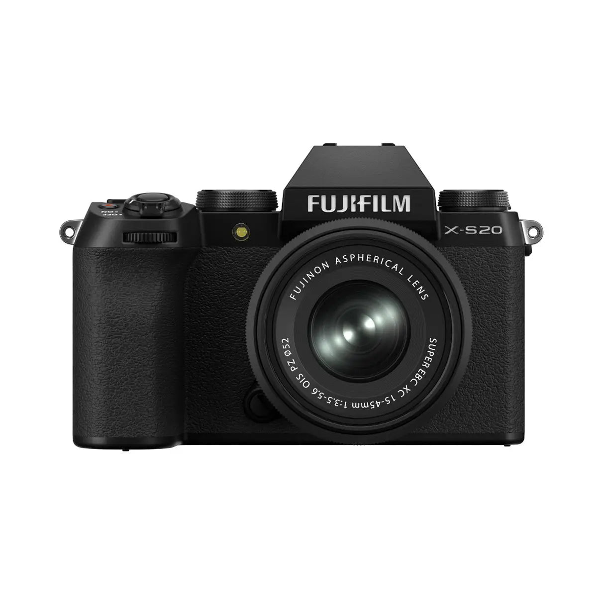 Fujifilm X-S20 Mirrorless Camera with XC 15-45mm F3.5-5.6 OIS PZ lens - Black front