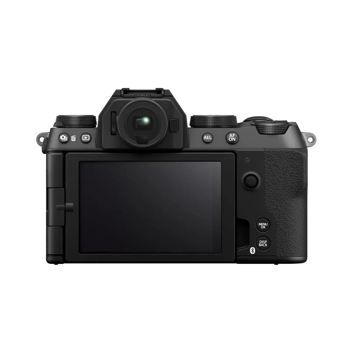 Fujifilm X-S20 Mirrorless Camera with XC 15-45mm F3.5-5.6 OIS PZ lens - Black back with screen rotated