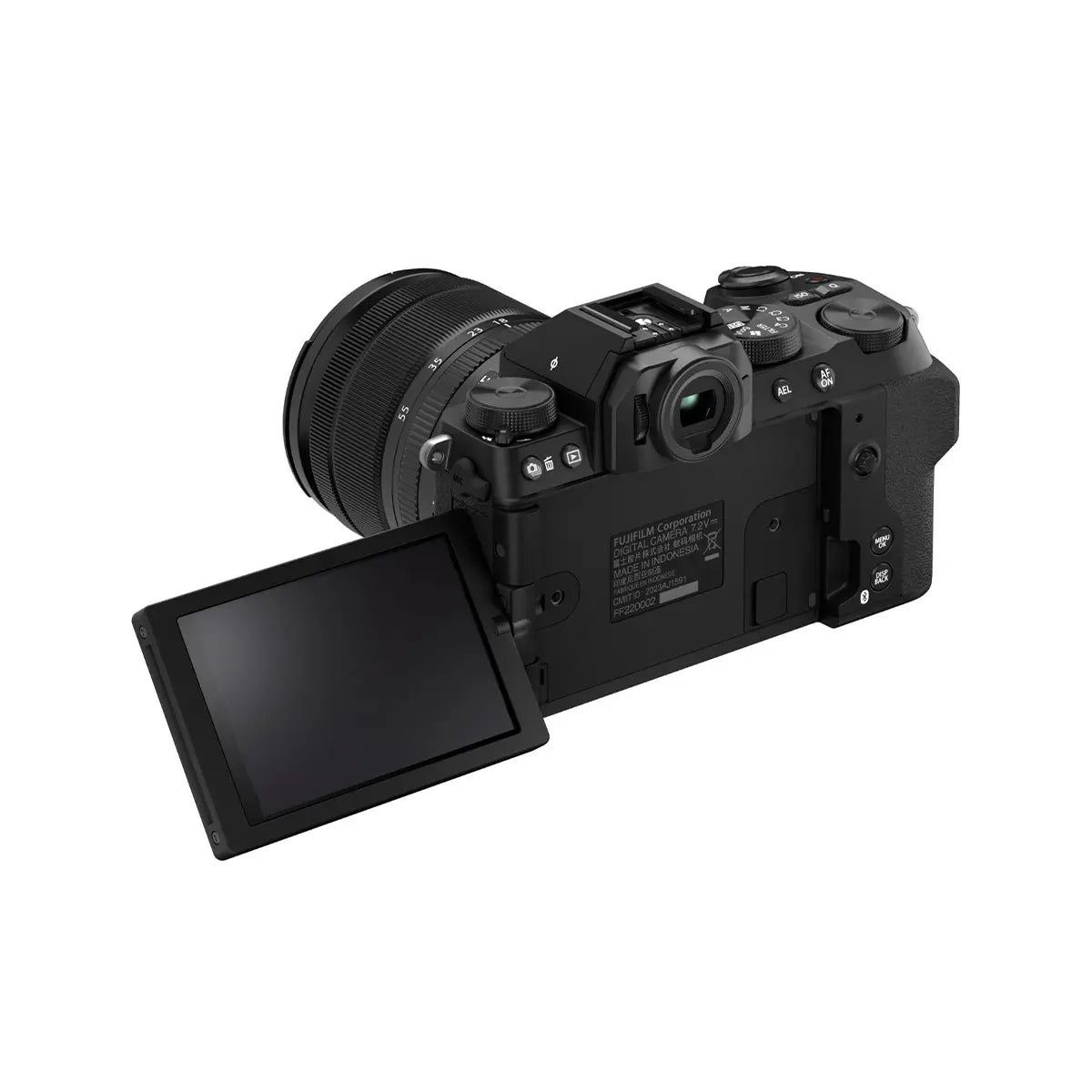 Fujifilm X-S20 Mirrorless Camera with XC 15-45mm F3.5-5.6 OIS PZ lens - Black back with scree rotated