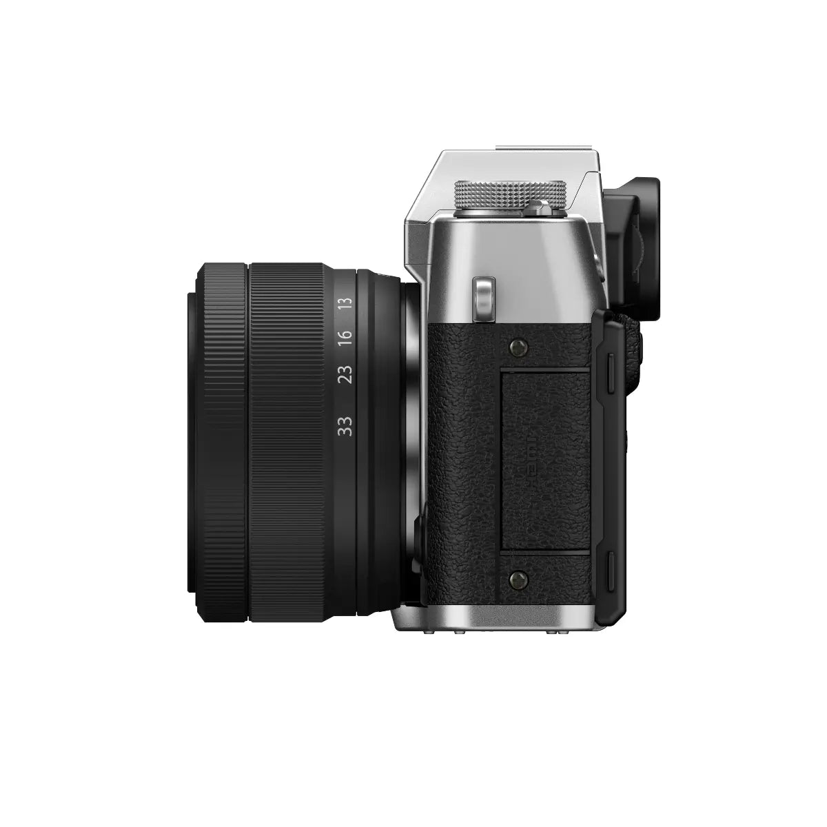 Camera with lens on a white background