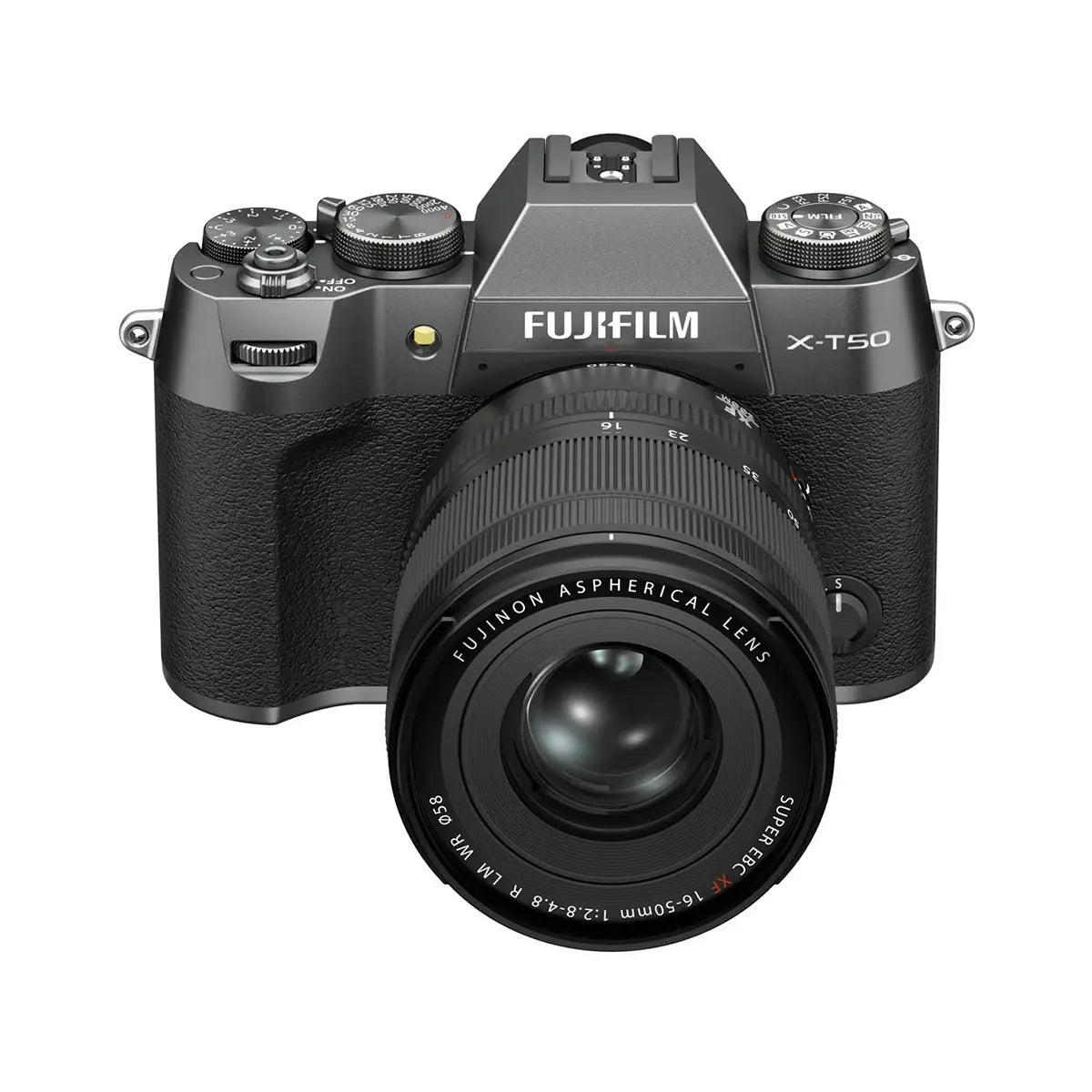 Fujifilm X-T50 Camera with XF 16-50mm F2.8-4.8 R LM WR Lens - Charcoal Silver top