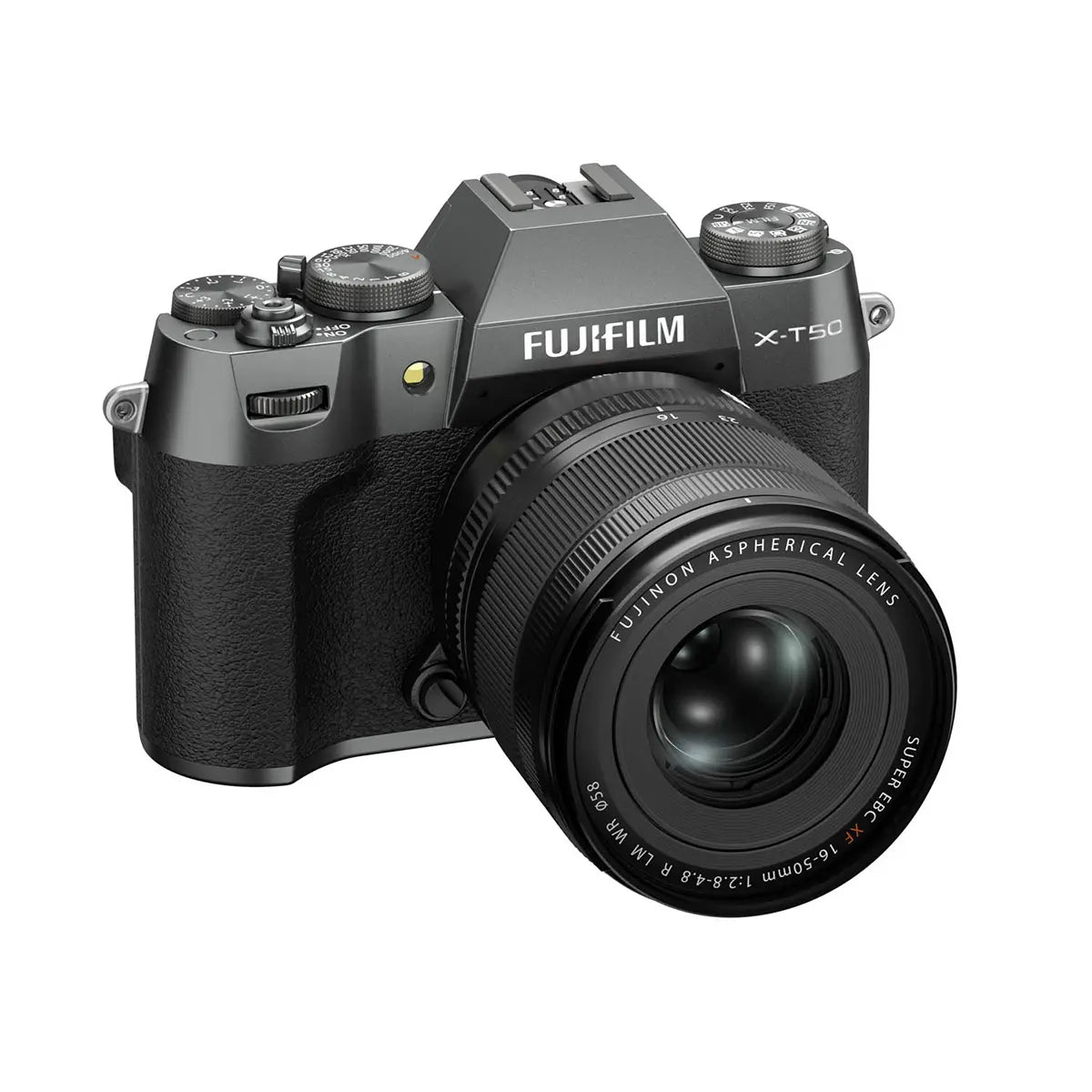 Fujifilm X-T50 Camera with XF 16-50mm F2.8-4.8 R LM WR Lens - Charcoal Silver side