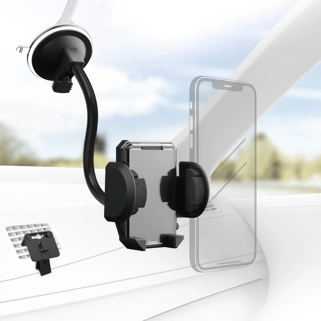 Hama “Multi” 2-in-1 Car Mobile Phone Holder Kit for Vent and Windscreen