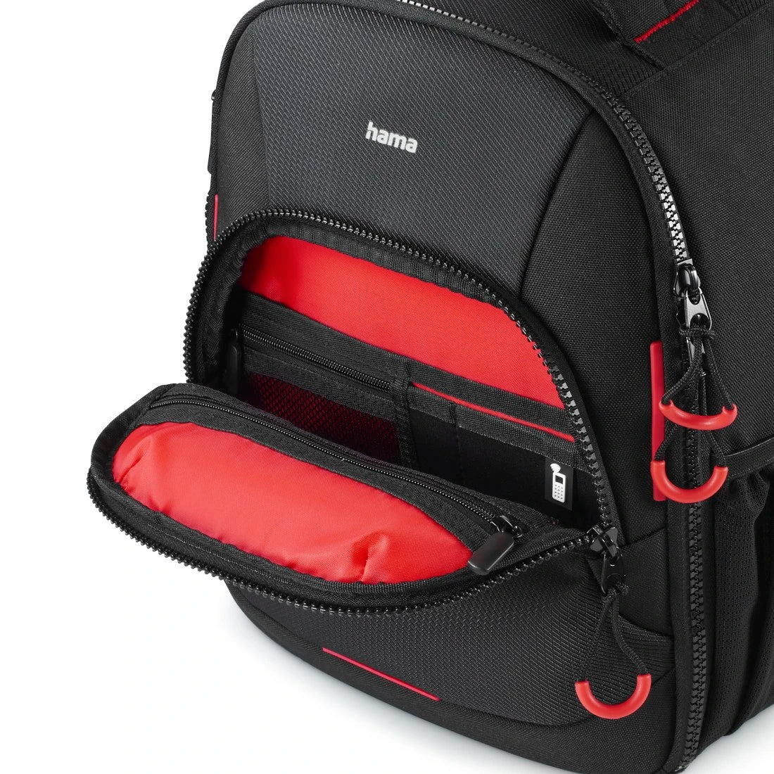 Hama “Ohio” Camera Backpack 150 (Black / Red)