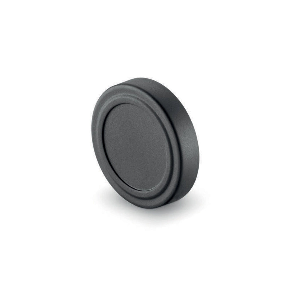 Black pencil sharpener on a white background