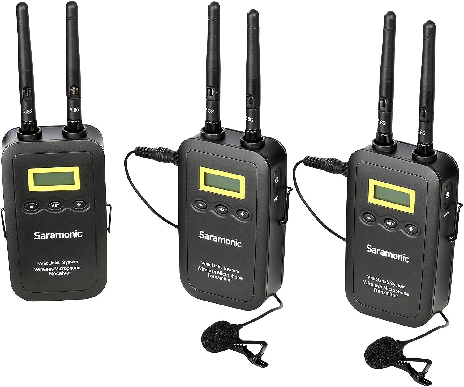 Saramonic VmicLink5 TX+TX+RX Wireless Microphone System