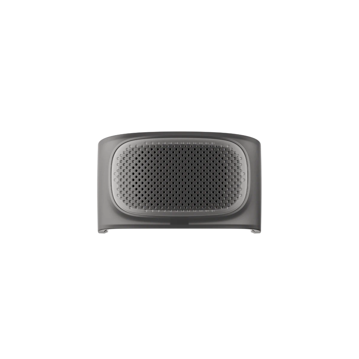 Gray speaker grille on a white background