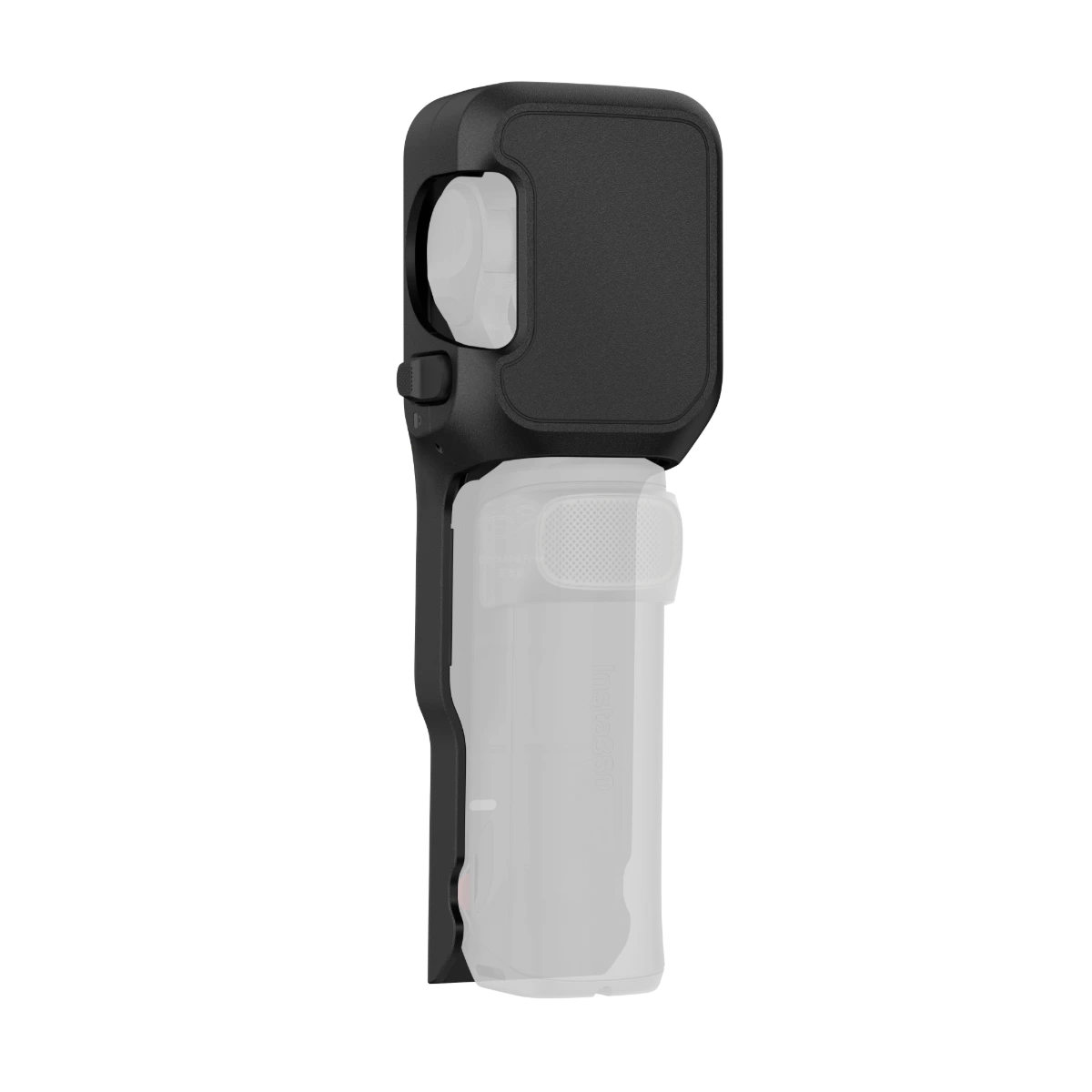 Black and gray device on a white background