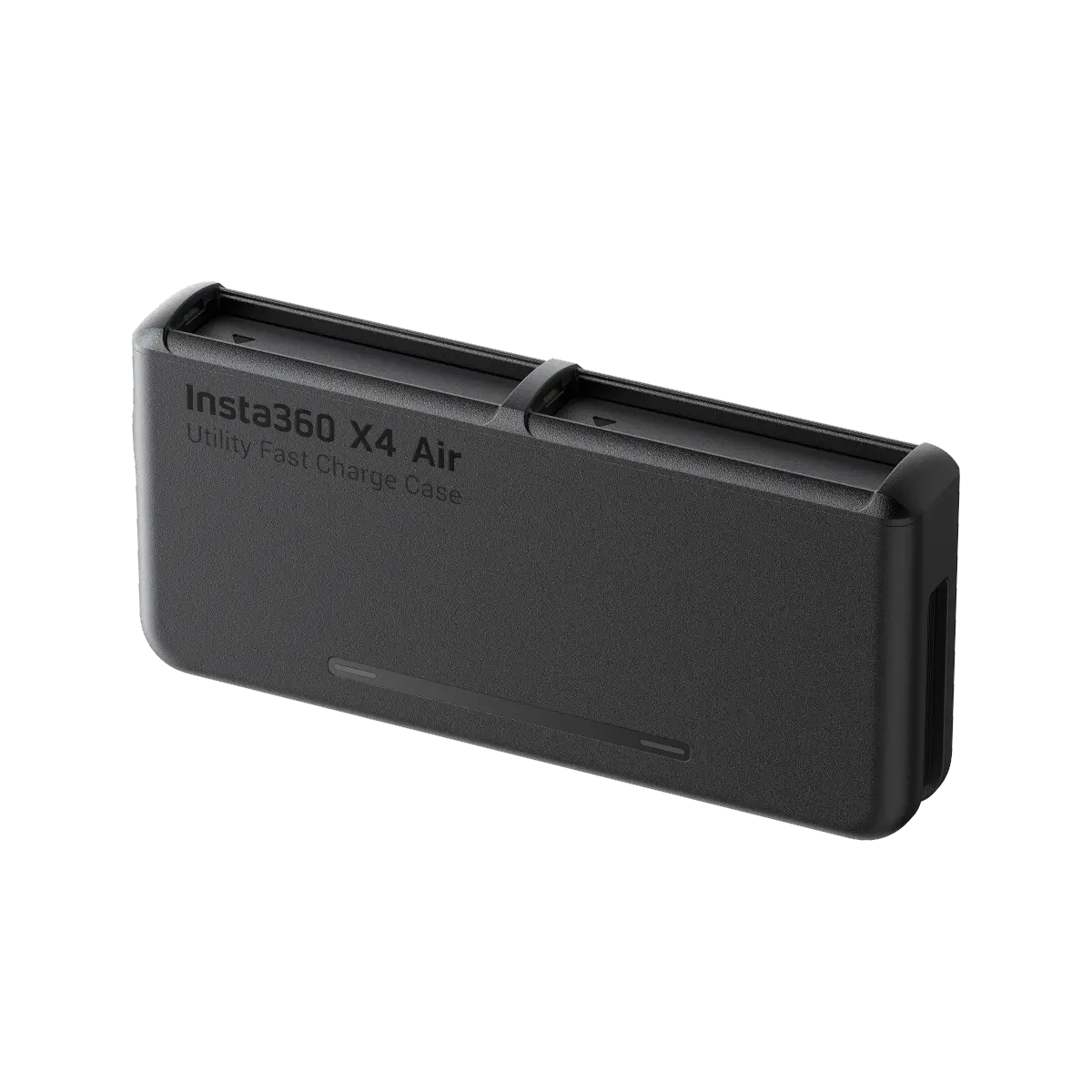 Black Insta360 X4 Air utility fast charge case on a white background