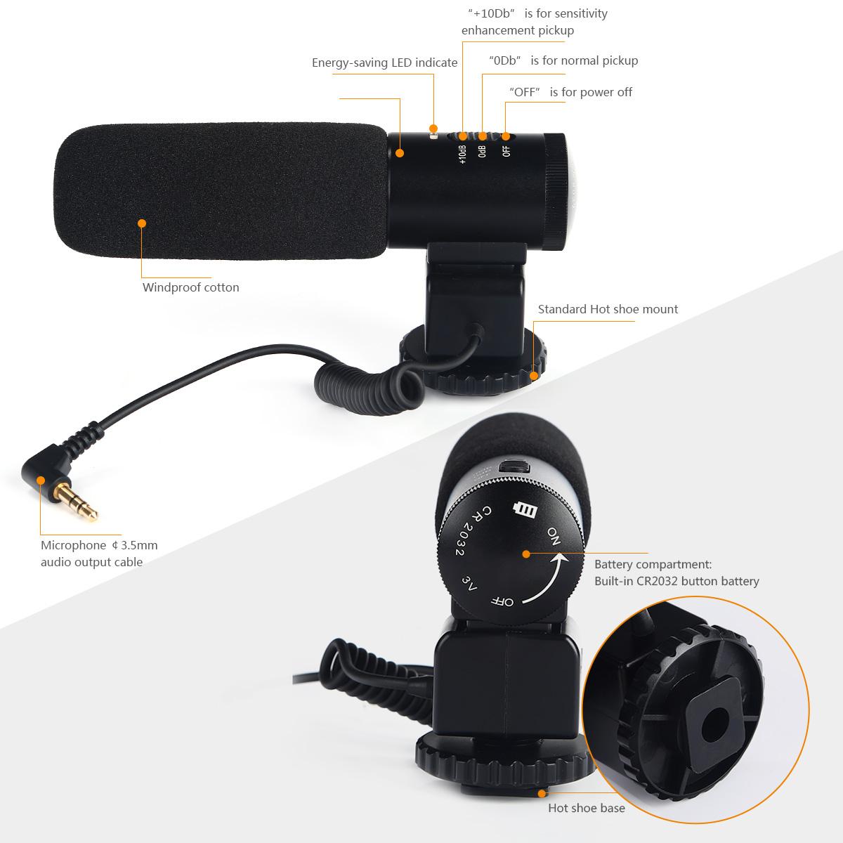 Product Image of K&F CM-500 Shotgun Microphone for DSLR Camera Video Photography