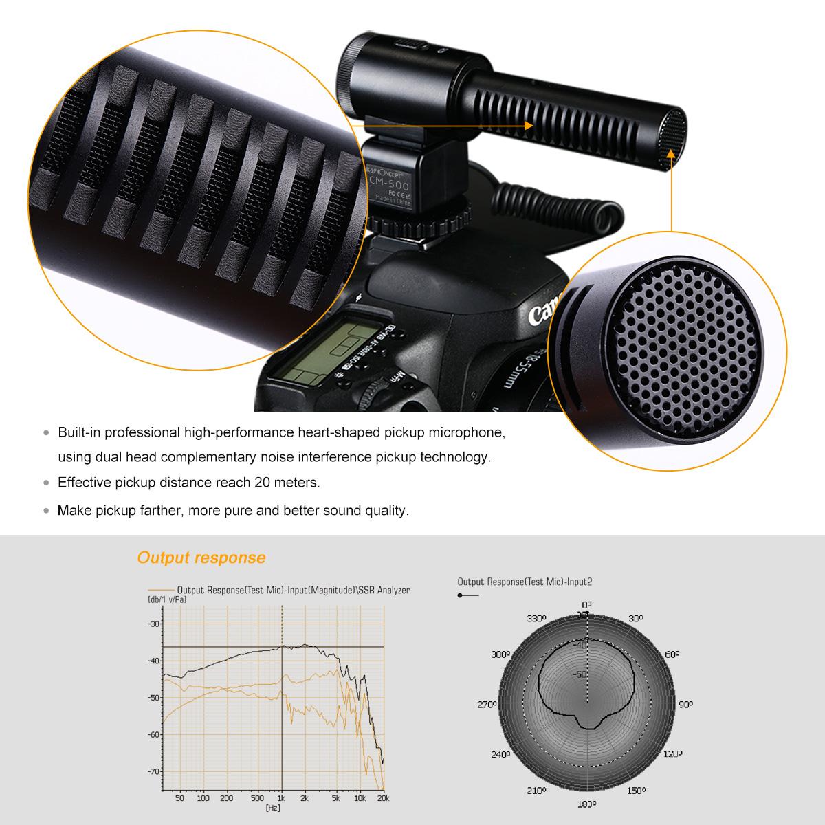 Product Image of K&F CM-500 Shotgun Microphone for DSLR Camera Video Photography