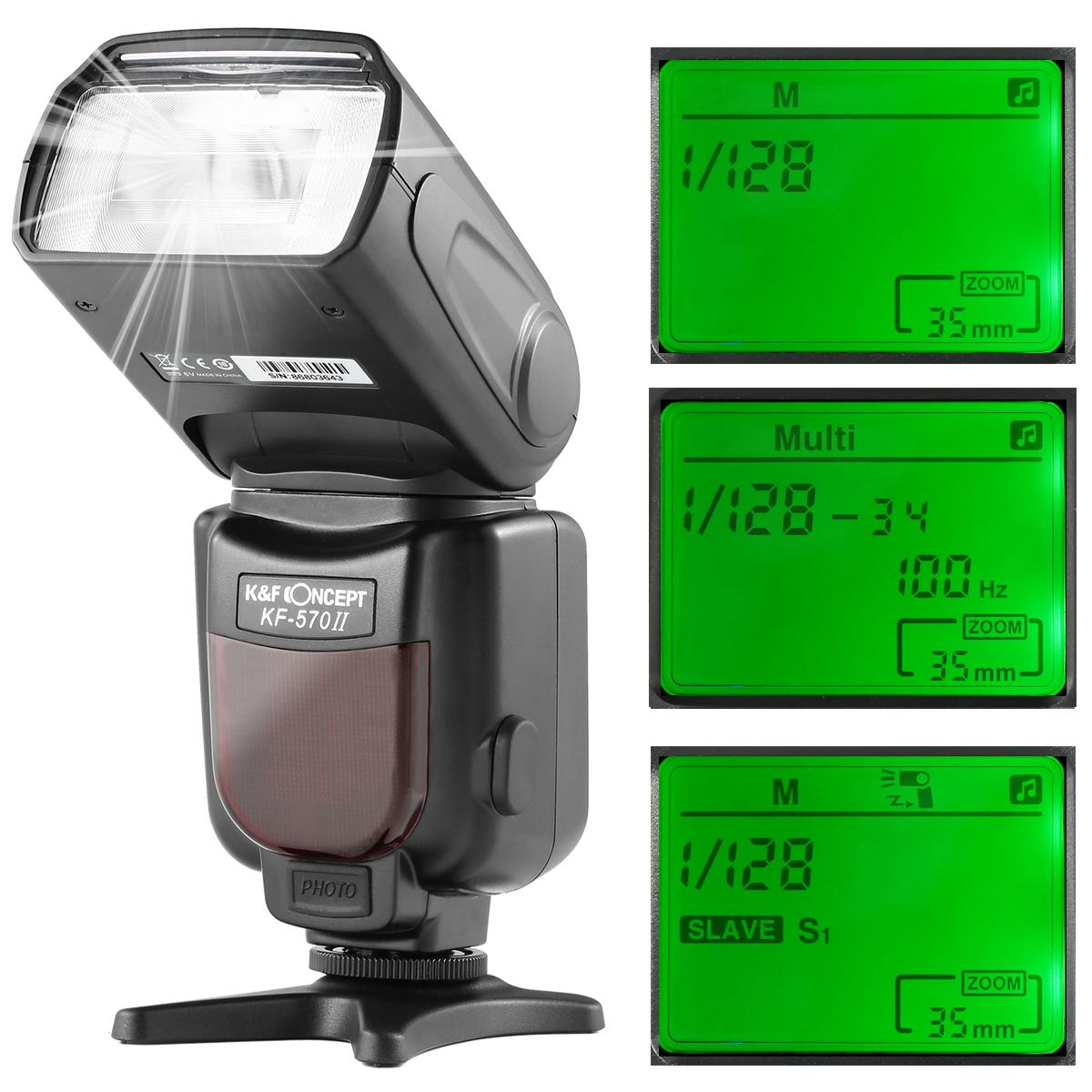 K&F Concept 570 II Flash for Canon Nikon with Single-Contact Shoe Mount