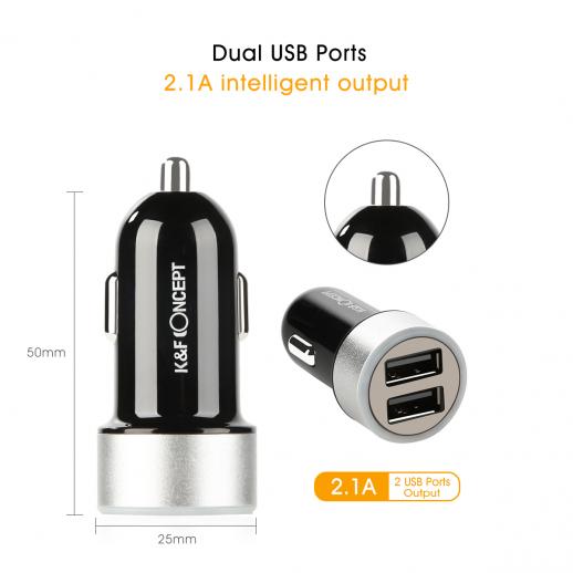Beschoi USB Car Charger (2 Port Type 2.1A) Super Quick Charge Compatible