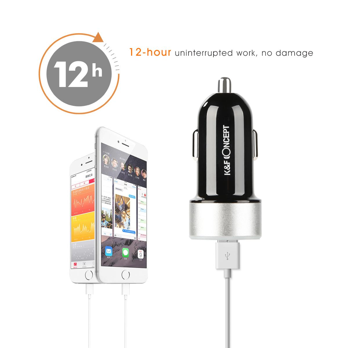 Beschoi USB Car Charger (2 Port Type 2.1A) Super Quick Charge Compatible