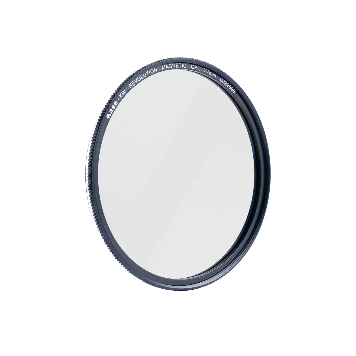 Circular polarizer filter on a white background