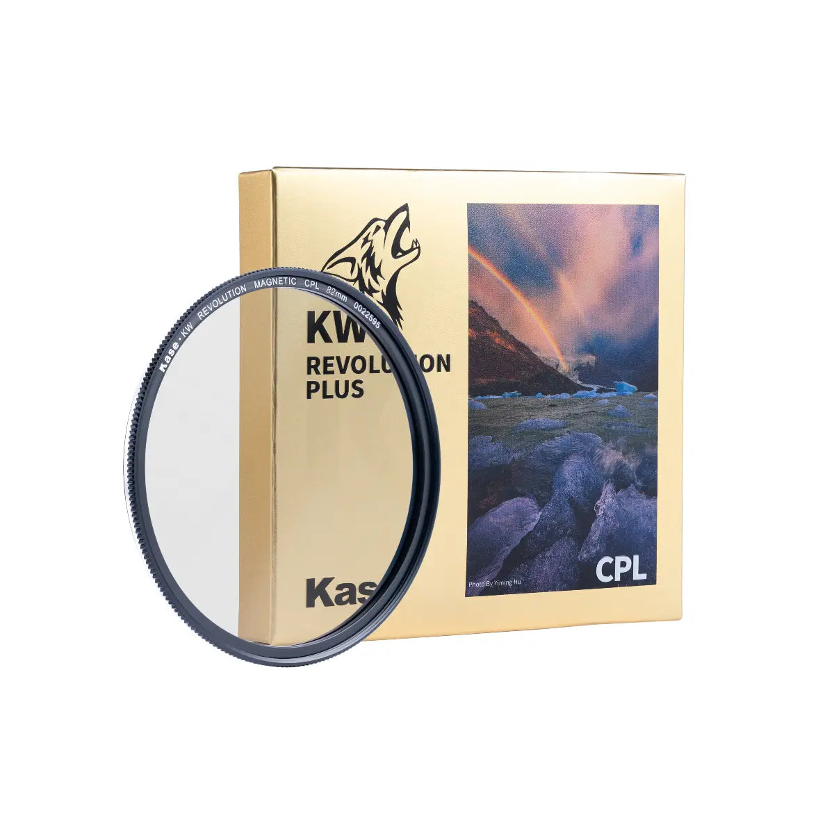 Kas Kaiser circular polarizer filter with packaging on a white background