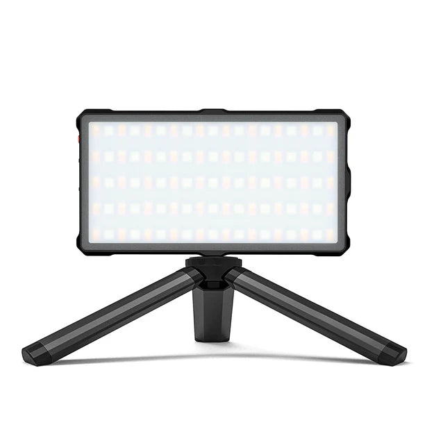 Kenro Smart Lite 2-in-1 Mini Tripod & Grip front angle with led light attached