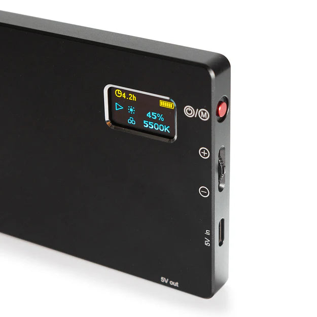 Kenro Smart Lite Bi-Colour Compact LED Video Light close up of screen 2