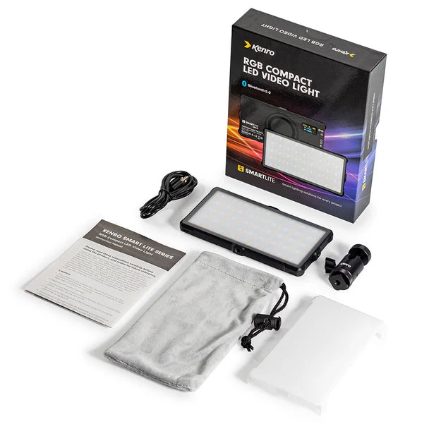 Kenro Smart Lite RGB Compact LED Video Light box with contents