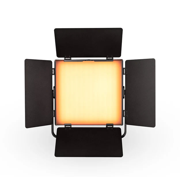 Kenro Smart Lite RGB Video Light Panel front angle with orange light