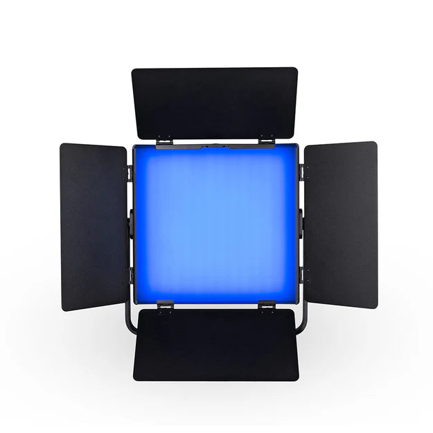 Kenro Smart Lite RGB Video Light Panel front angle with blue light
