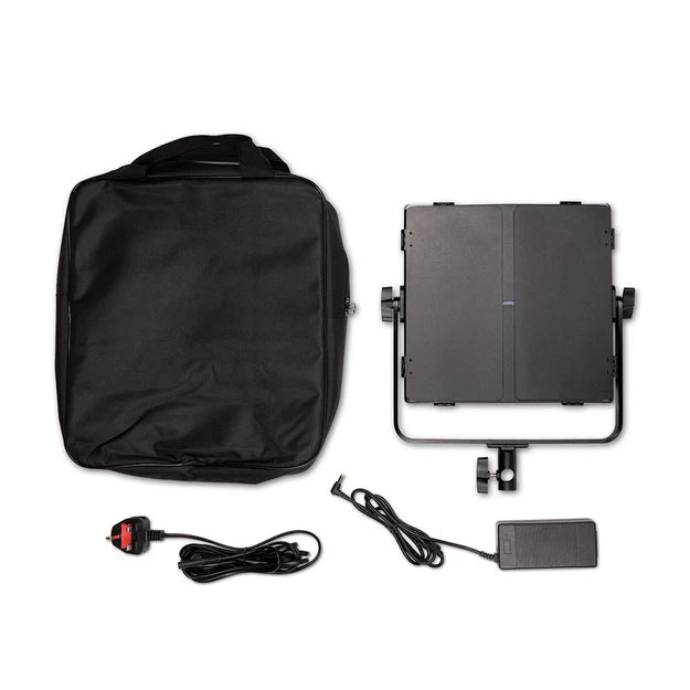 Kenro Smart Lite RGB Video Light Panel top angle of case and contents