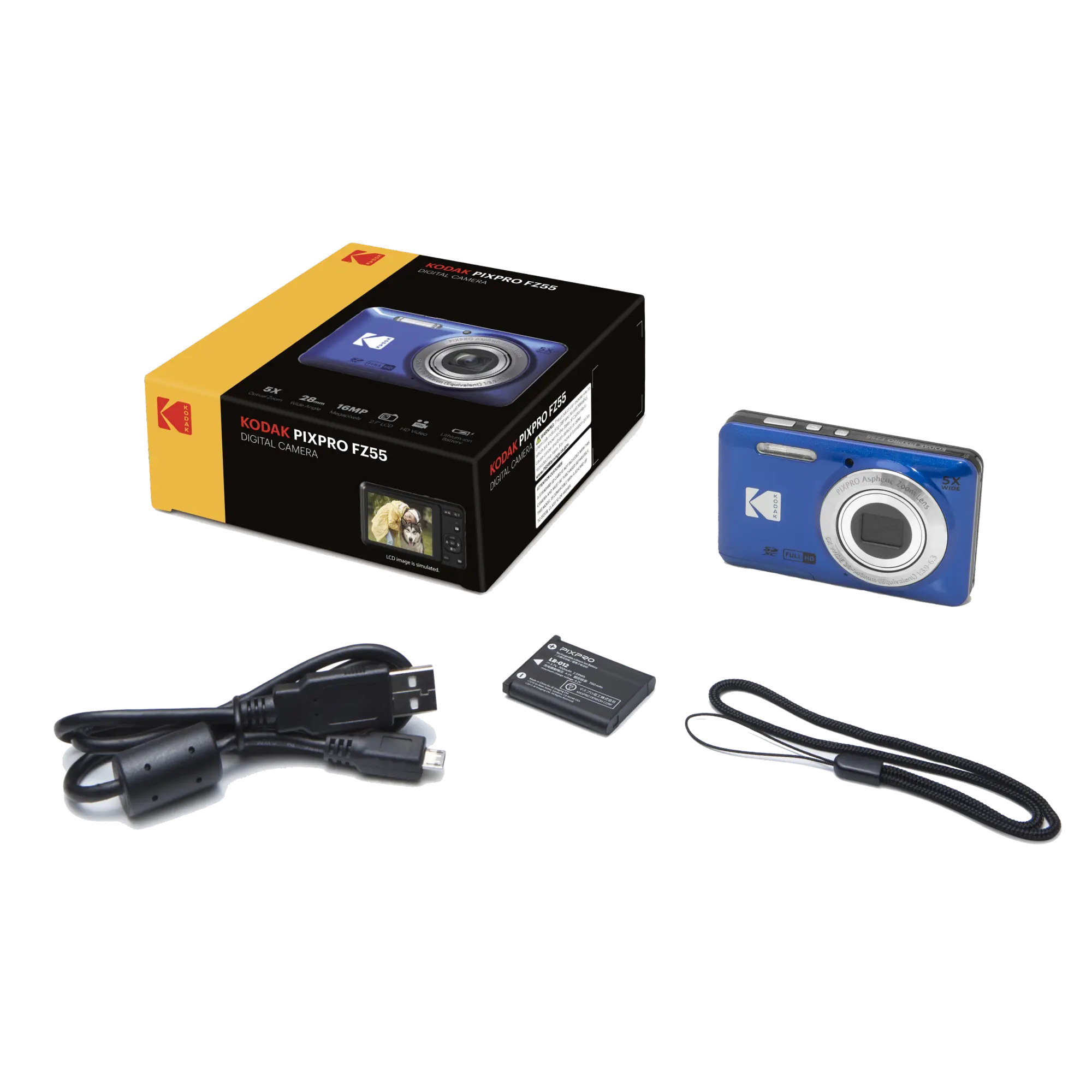 Kodak PIXPRO FZ55 16MP 5x Zoom Compact Camera - Blue