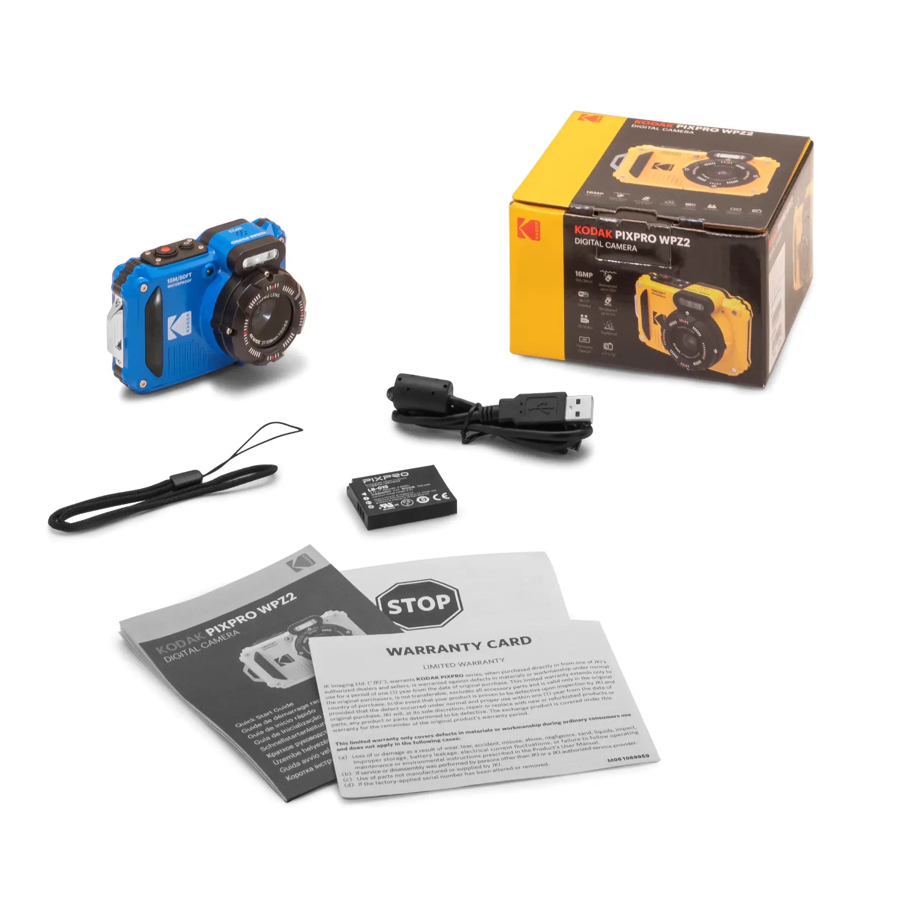 Kodak PIXPRO WPZ2 16MP 4x Zoom Tough Compact Camera - Blue