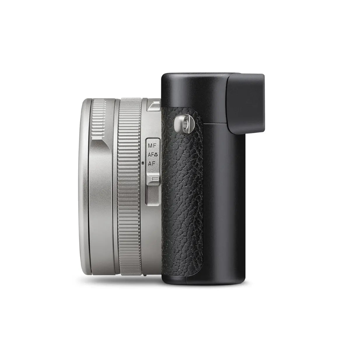 Camera lens and grip on a white background